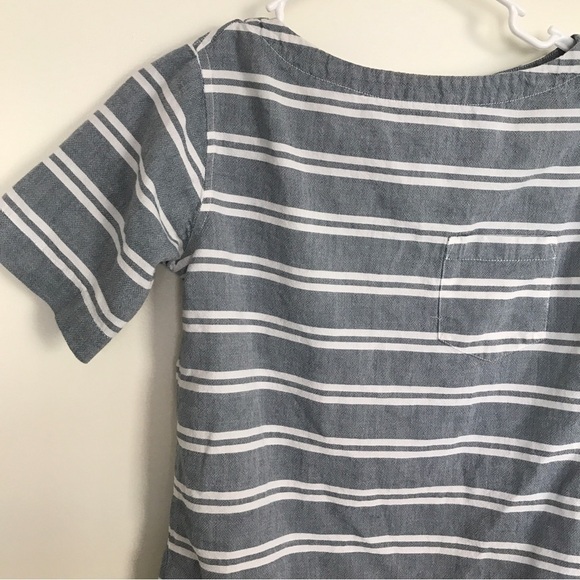 Madewell blue white stripe short sleeve blouse - Picture 3 of 6